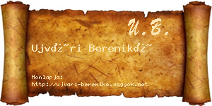 Ujvári Bereniké névjegykártya